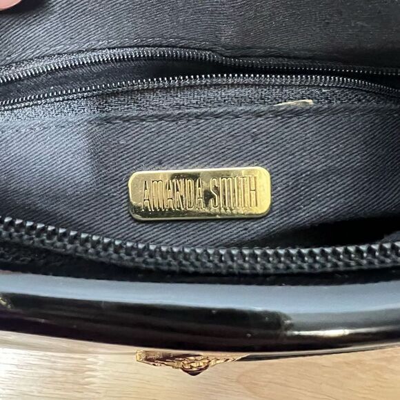 Amanda Smith, Vintage Patent Leather Crossbody Evening Bag Convertible Clutch - Picture 7 of 11